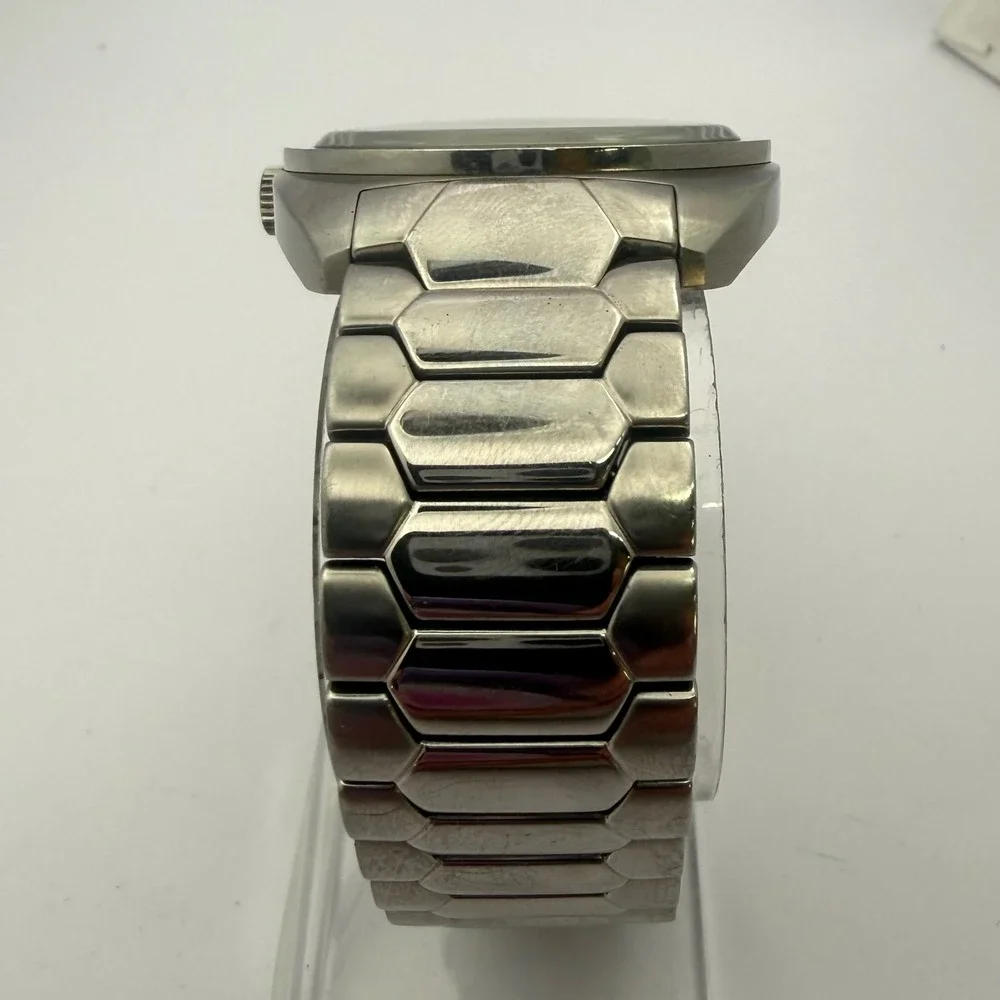 Fossil FS4053 Stainless Steel 40mm Day Date Silver Dial Mens Watch 50M new‎ batt